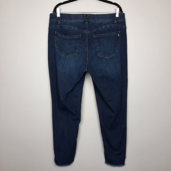 Democracy Ab Technology Dark Wash Raw Hem Ankle Skinny Jeans size 16W - Picture 4 of 14